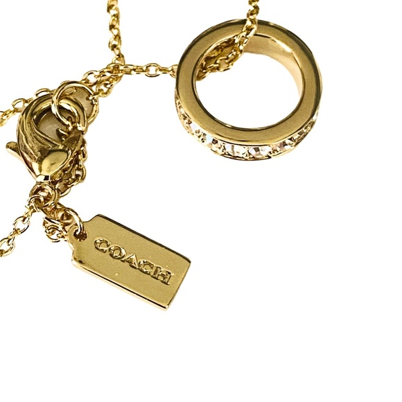 NEW Coach Buttercup Goldtone Enamel and Crystal Pendant on Card w/Dust Bag $168 - Picture 8 of 9